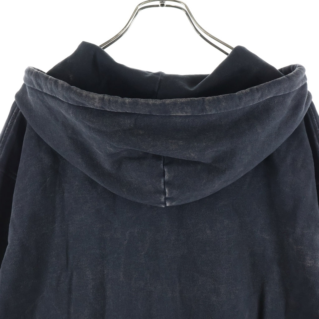 NO BRAND(ノーブランド) NICHOLAS DALEY 【ニコラスデイリー】 Rain Drop Zip Up Hoodie レインドロップ ダメージ加工 ジップアップスウェットパーカー フーディー ブラック