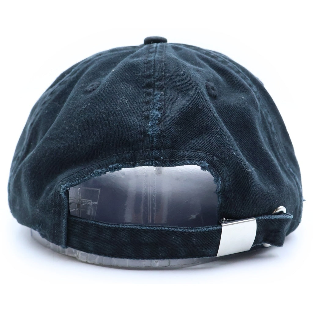 NO BRAND(ノーブランド) Han Kjobenhavn【ハン コペンハーゲン】 Distressed HK Diamond Embroidery Cap ダメージ加工 キャップ 帽子 ブラック