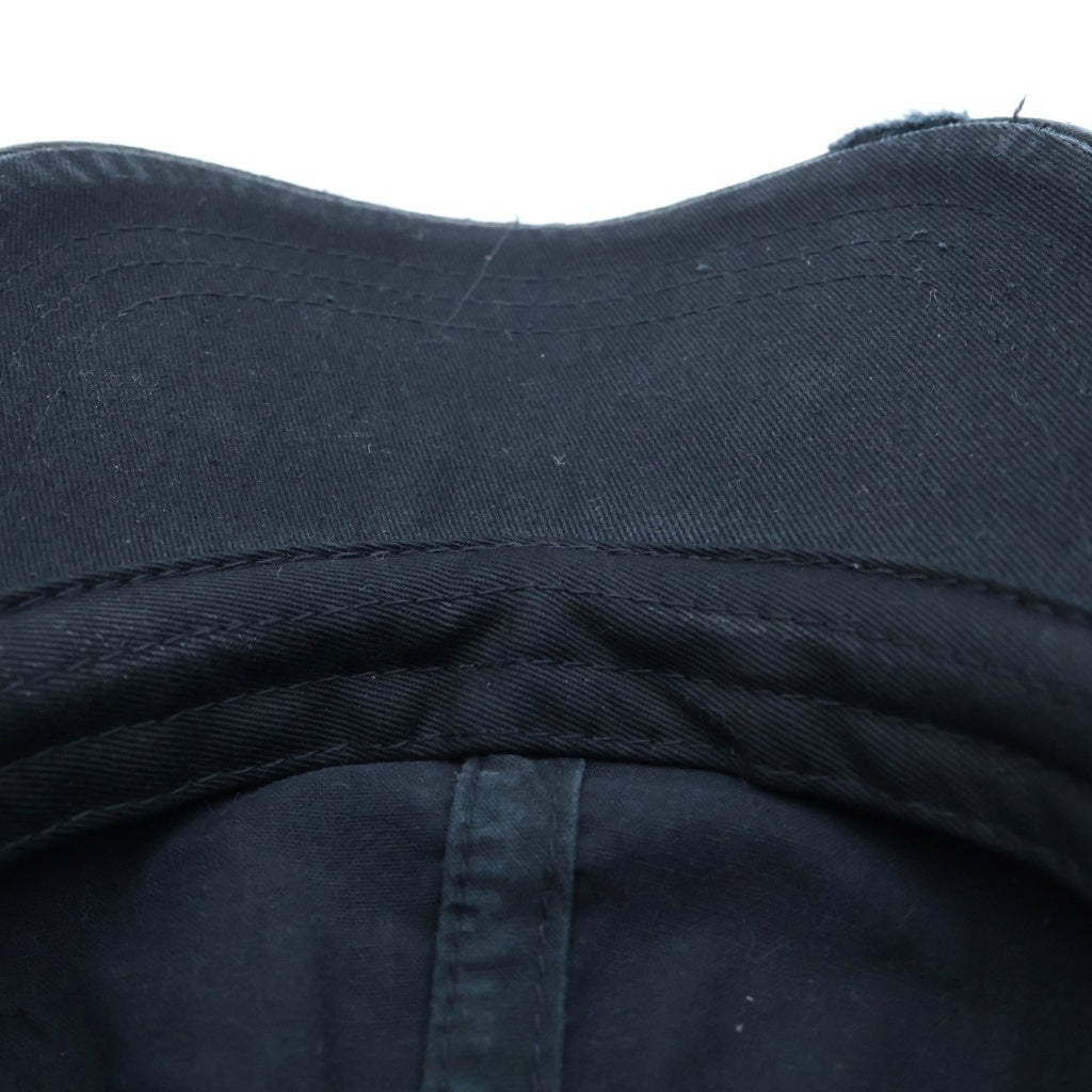 NO BRAND(ノーブランド) Han Kjobenhavn【ハン コペンハーゲン】 Distressed HK Diamond Embroidery Cap ダメージ加工 キャップ 帽子 ブラック
