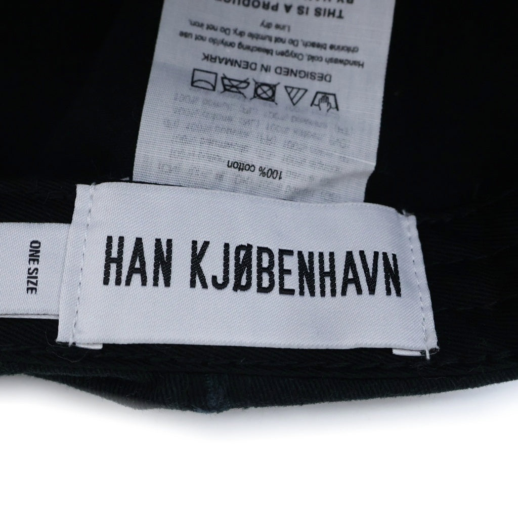 NO BRAND(ノーブランド) Han Kjobenhavn【ハン コペンハーゲン】 Distressed HK Diamond Embroidery Cap ダメージ加工 キャップ 帽子 ブラック