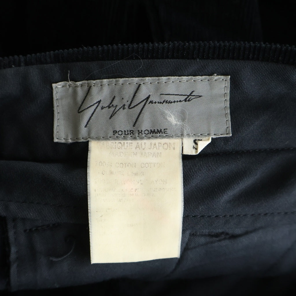 Yohji Yamamoto POUR HOMME(ヨウジヤマモト プールオム) 90s Corduroy Pants コーデュロイ パンツ ブラック サイズS
