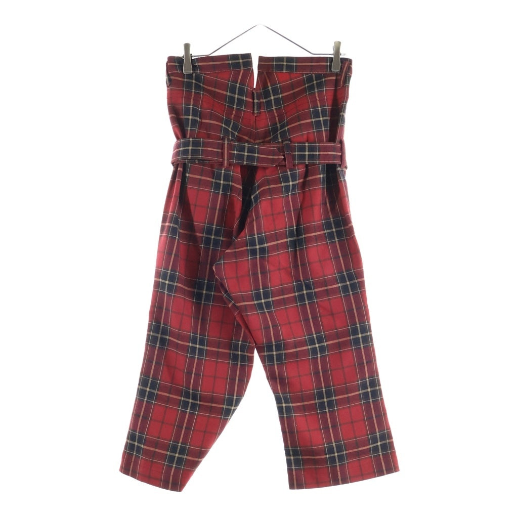 JUNYA WATANABE COMME des GARCONS(ジュンヤワタナベ コムデギャルソン) 06SS Archive Check Pants チェック トレンチコート パンツ 解体再構築 レッド レディース JQ-P012