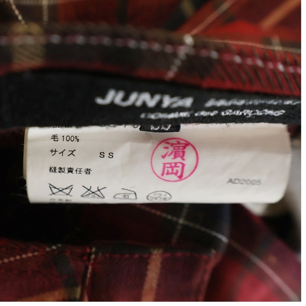 JUNYA WATANABE COMME des GARCONS(ジュンヤワタナベ コムデギャルソン) 06SS Archive Check Pants チェック トレンチコート パンツ 解体再構築 レッド レディース JQ-P012