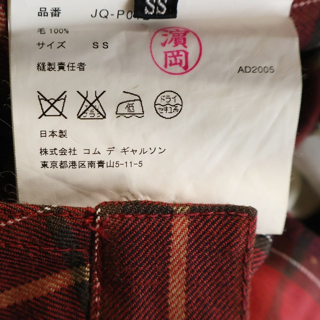 JUNYA WATANABE COMME des GARCONS(ジュンヤワタナベ コムデギャルソン) 06SS Archive Check Pants チェック トレンチコート パンツ 解体再構築 レッド レディース JQ-P012