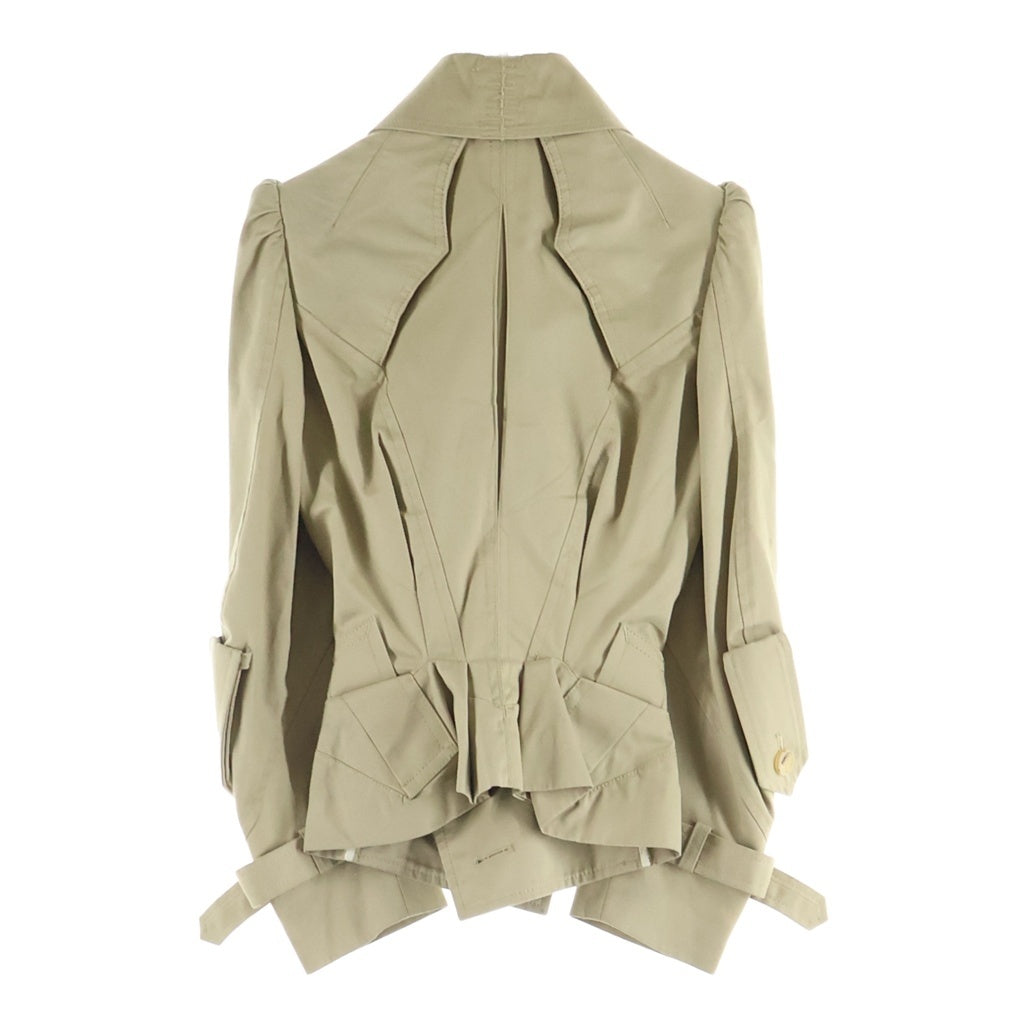JUNYA WATANABE COMME des GARCONS(ジュンヤワタナベ コムデギャルソン) 06SS Archive Short Trench Coat ショート トレンチコート 裏地市松模様 再構築 ベージュ レディース JQ-J005