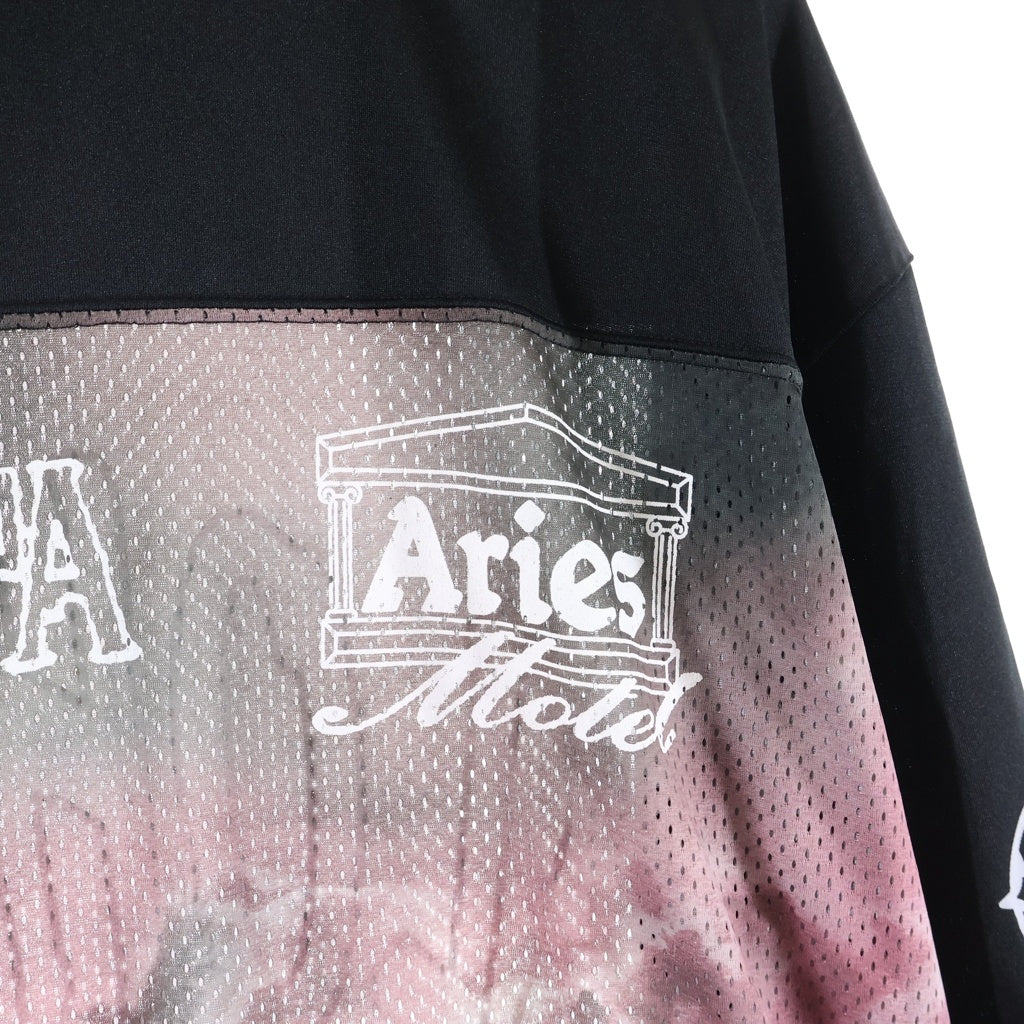 Aries(アリエス) Ramscape Airtex LS Tee グラフィックプリント クルーネック長袖カットソー ブラック AR40050.03