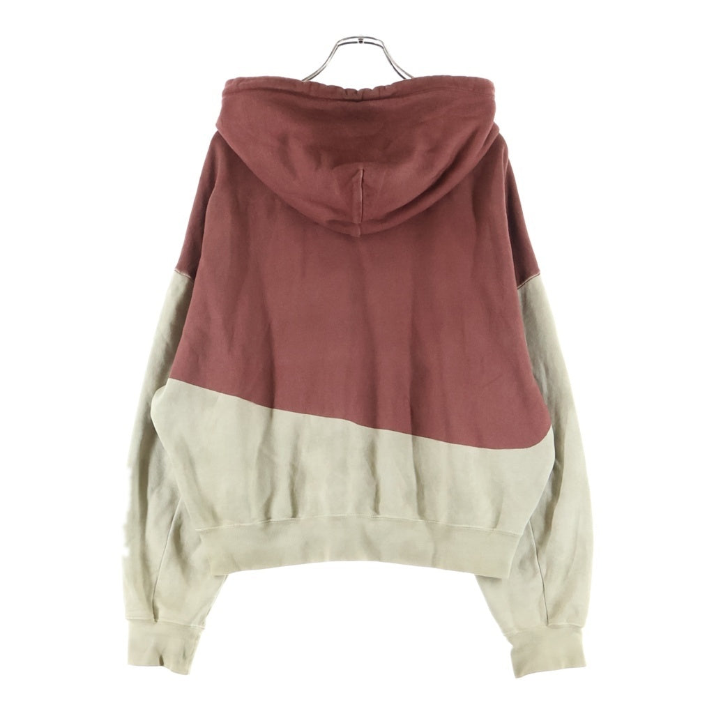 NO BRAND(ノーブランド) ECKHAUS LATTA エコーズラッタ 切替デザイン プルオーバーパーカー フーディー ブラウン/ベージュ