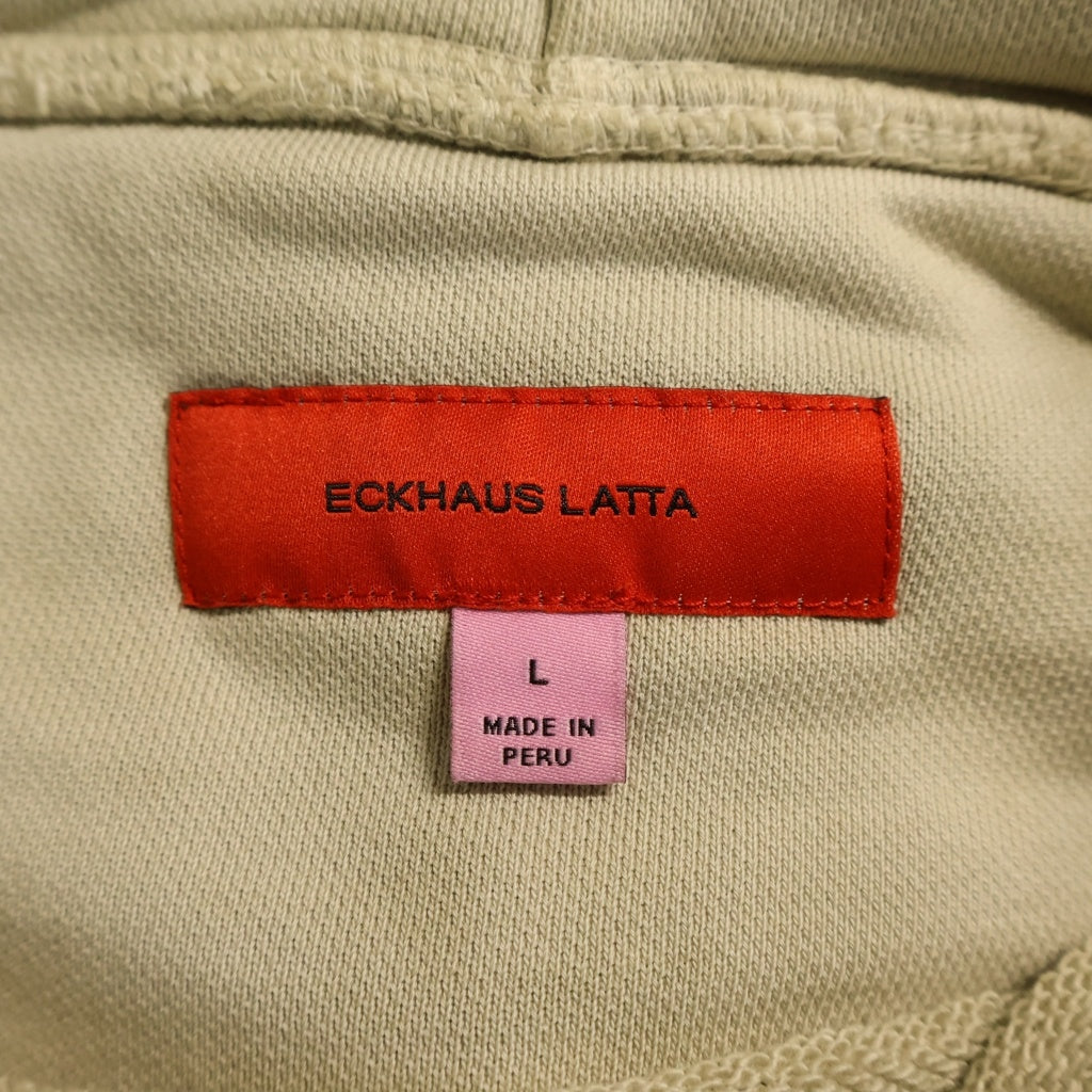 NO BRAND(ノーブランド) ECKHAUS LATTA エコーズラッタ 切替デザイン プルオーバーパーカー フーディー ブラウン/ベージュ