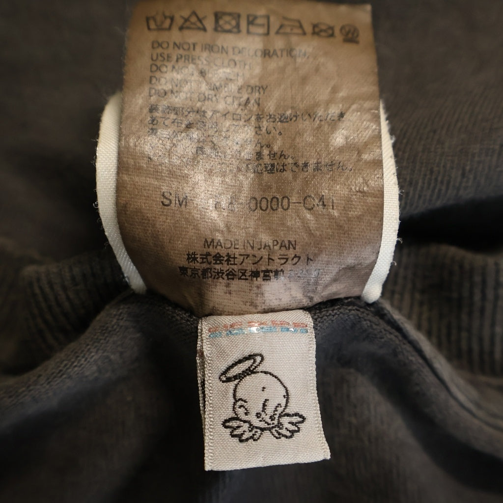 SAINT MICHAEL(セントマイケル) 25SS INSANITY ML LS TEE フレイムロゴ ダメージ加工 長袖Tシャツ ロンT グレー SM-HR8-0000-C41