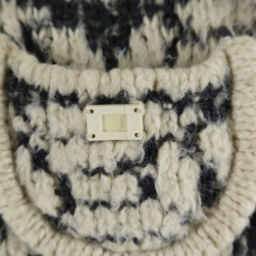 CHANEL(シャネル) 01AW Pocket Knit Sweater ポケット付き ニット セーター アイボリー/グレー レディース P18400V00996
