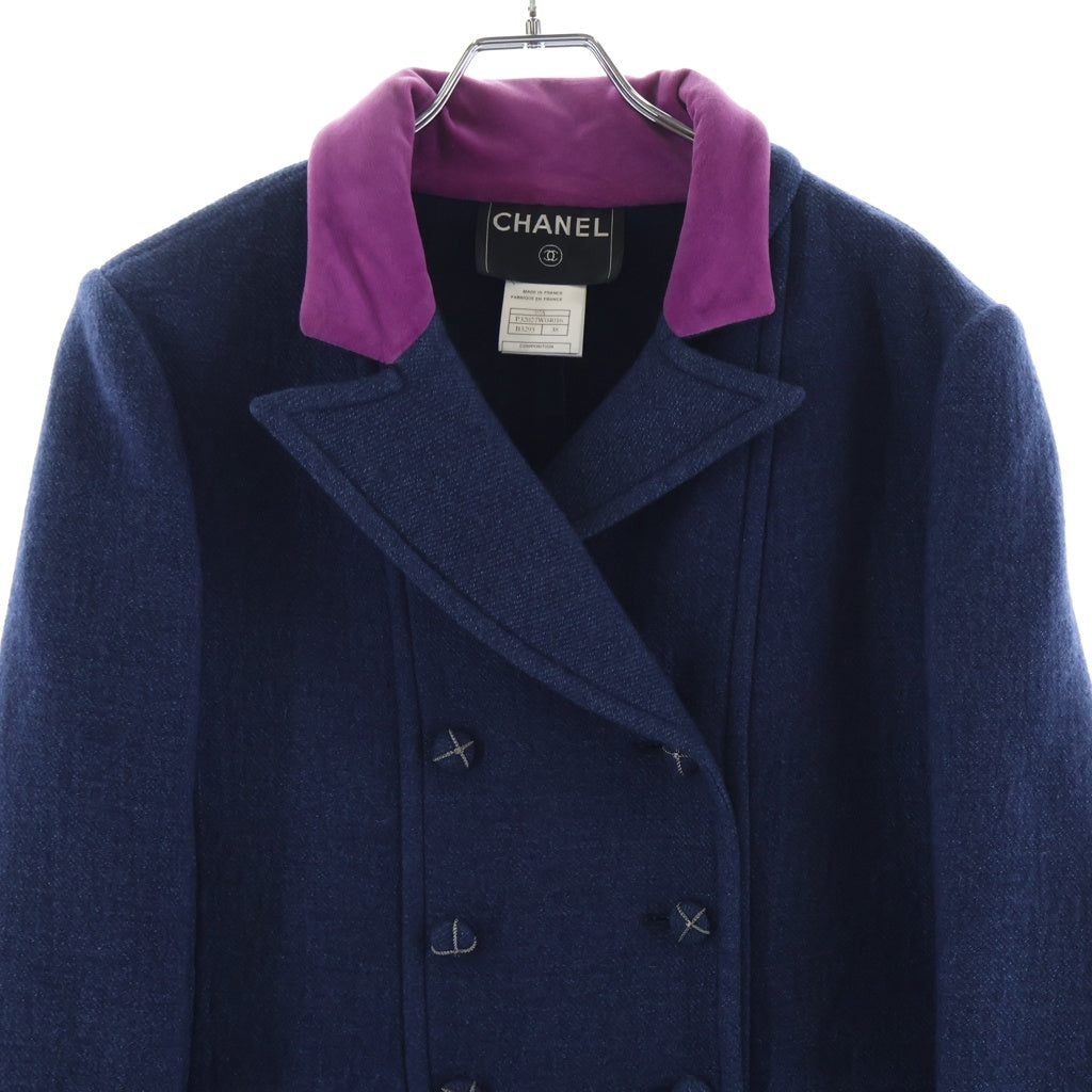CHANEL(シャネル) 07AW Double Coat ダブルコート ココマークボタン ネイビー レディース P32027W04016