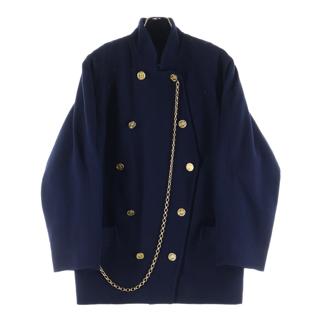 CHANEL BOUTIQUE(シャネルブティック) 80s VINTAGE Double Brest Coat ダブル ブレストコート ココマークボタン チェーン付き ネイビー レディース