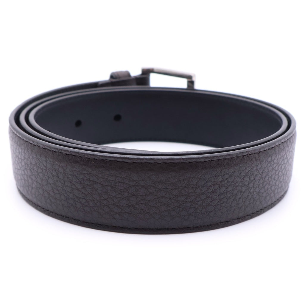 SAINT LAURENT PARIS(サンローランパリ) 25-26AW Leather Belt ヴァディム スクエアバックル スムースレザークロコ ベルト ブラウン 834591