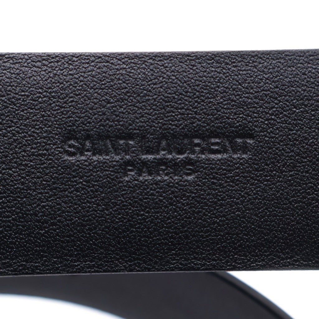 SAINT LAURENT PARIS(サンローランパリ) ブラッシュドレザー バックルベルト ゴールド/ブラック 658517 レディース