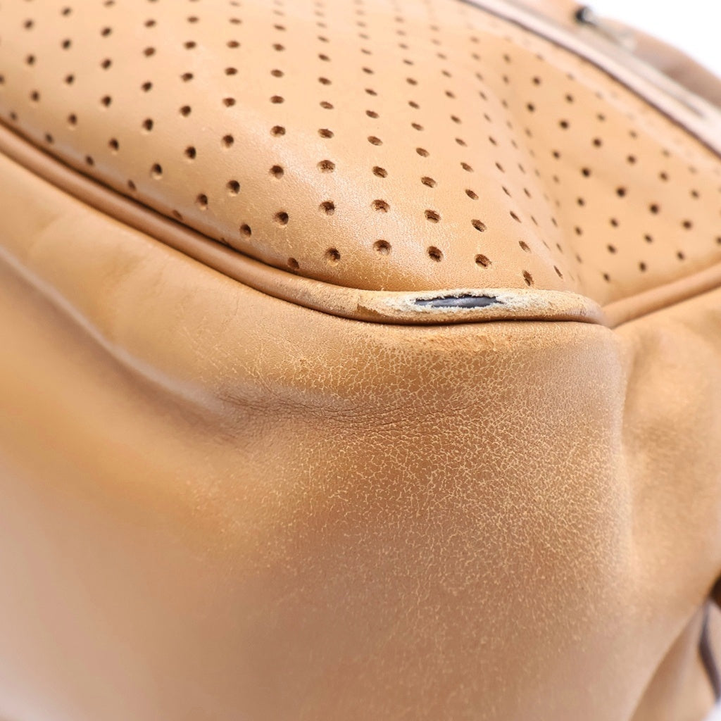 PRADA(プラダ) 00SS ARCHIVE LETHER PUNCHING HANDBAG レザー パンチング 2WAY ハンドバッグ ショルダーバッグ ブラウン