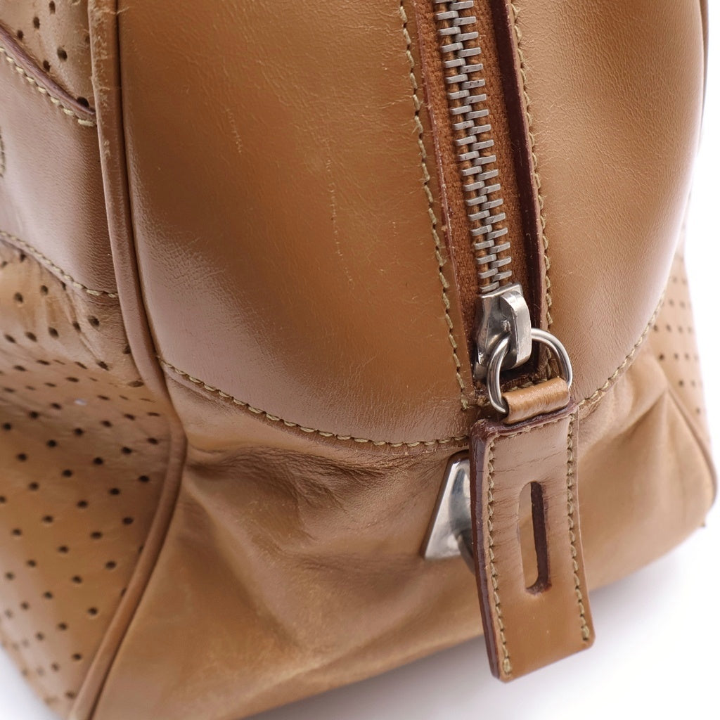 PRADA(プラダ) 00SS ARCHIVE LETHER PUNCHING HANDBAG レザー パンチング 2WAY ハンドバッグ ショルダーバッグ ブラウン