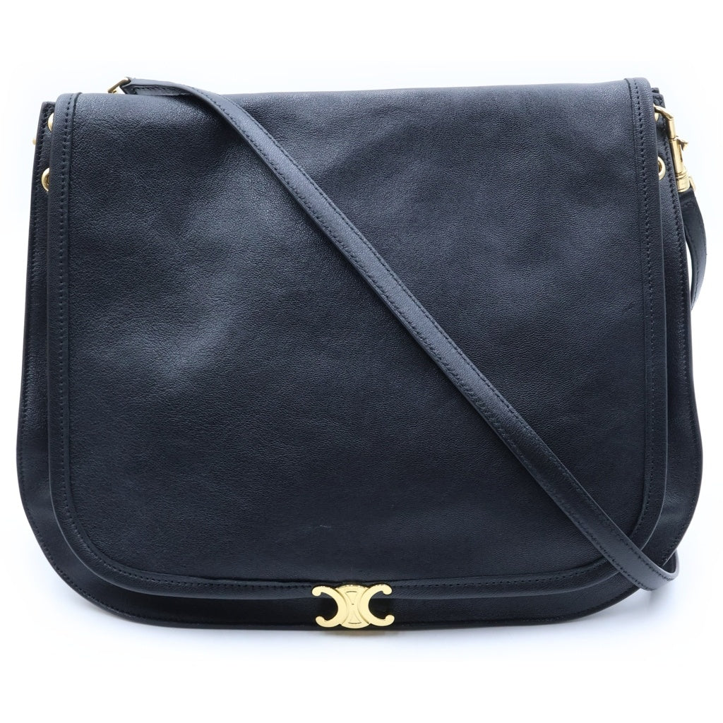 CELINE(セリーヌ) Soht Triomphe Besace Short Bag ブザス ソフト トリオンフ サブル シャイニー ラムスキン ショートバック ブラック CU-4295