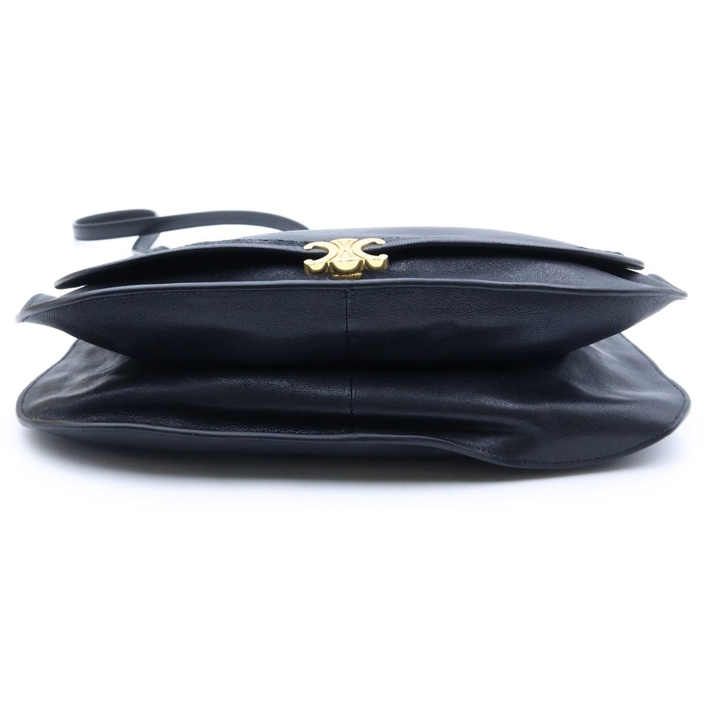 CELINE(セリーヌ) Soht Triomphe Besace Short Bag ブザス ソフト トリオンフ サブル シャイニー ラムスキン ショートバック ブラック CU-4295