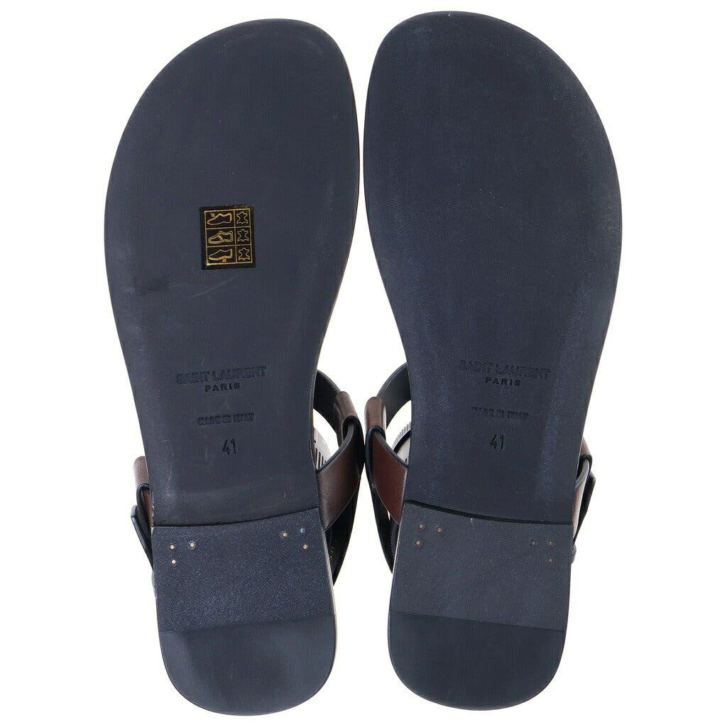 SAINT LAURENT PARIS(サンローランパリ) Cassandre Sandals カサンドラ サンダル スムースレザー ダークブラウン 735072 DWETT 6023