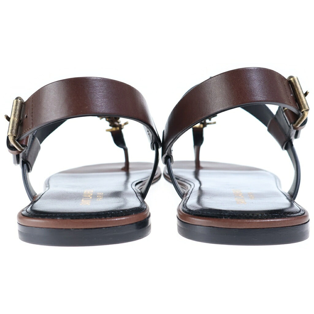 SAINT LAURENT PARIS(サンローランパリ) Cassandre Sandals カサンドラ サンダル スムースレザー ダークブラウン 735072 DWETT 6023
