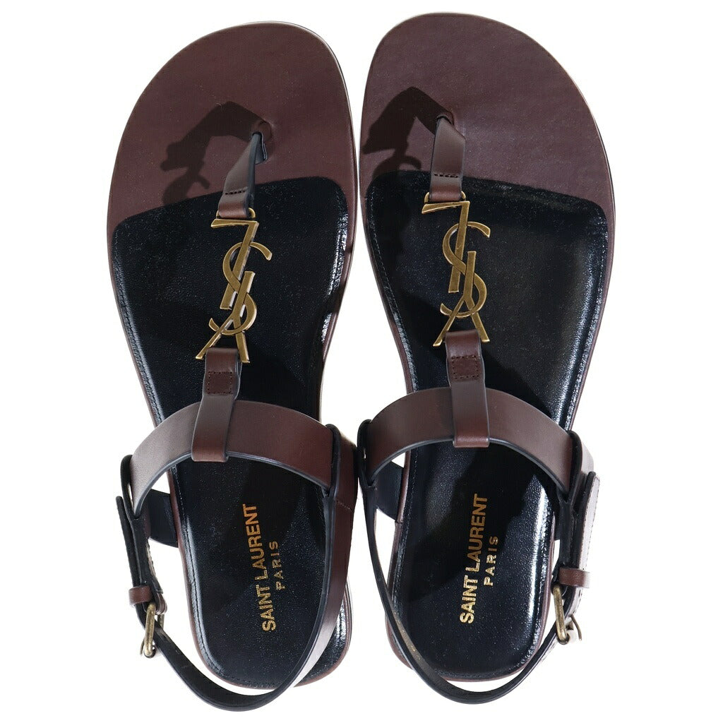 SAINT LAURENT PARIS(サンローランパリ) Cassandre Sandals カサンドラ サンダル スムースレザー ダークブラウン 735072 DWETT 6023