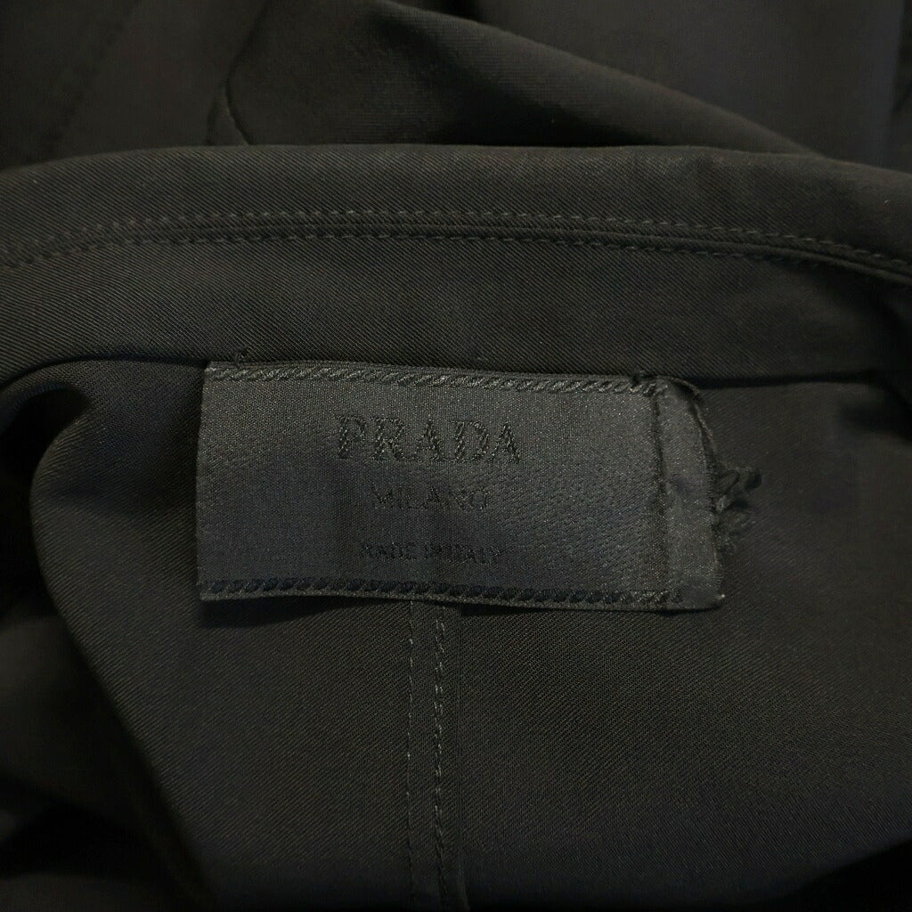 PRADA(プラダ) 90S-00S イタリア製 ステッチデザイン ポリ混 セットアップ 3B ジャケット スカート スーツ レディース ブラック C-TK 8925