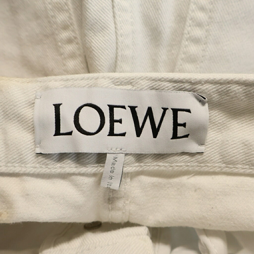 LOEWE(ロエベ) 24SS Cotton Denim Pants コットン ボタンフライ デニムパンツ ホワイト S540Y11X74