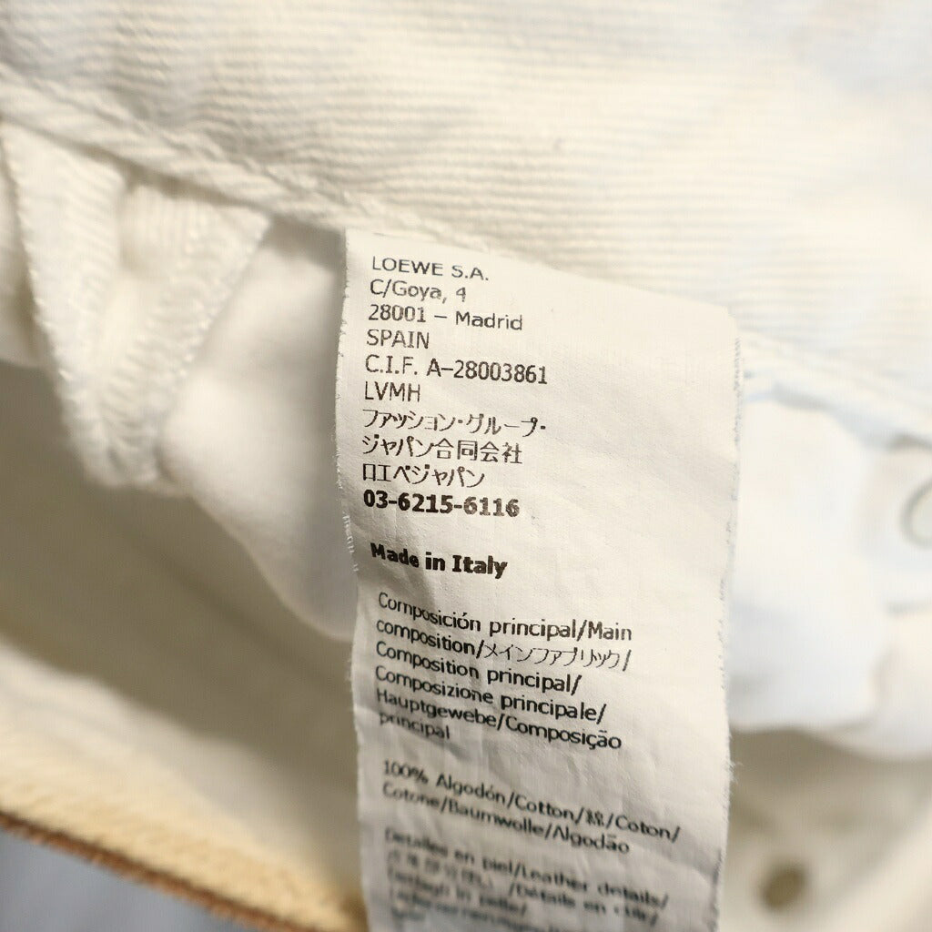 LOEWE(ロエベ) 24SS Cotton Denim Pants コットン ボタンフライ デニムパンツ ホワイト S540Y11X74