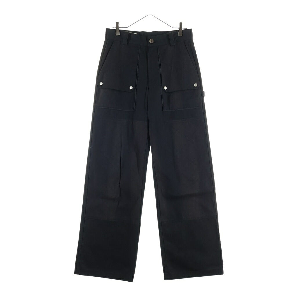 JIYONGKIM(ジヨンキム) 23AW SUN-BLEACHED DOUBLE KNEE TROUSERS ダブルニー ロングパンツ ブラック JK23AWPA09