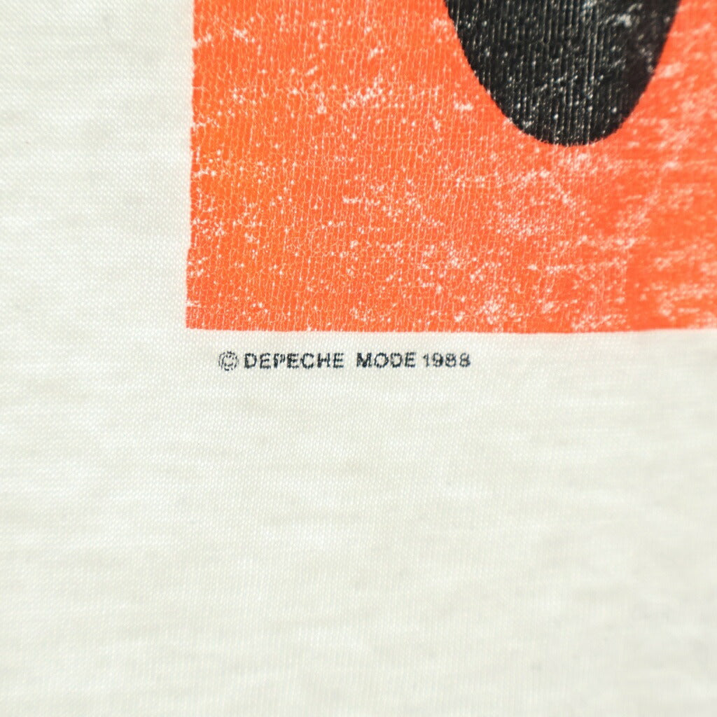 VINTAGE(ヴィンテージ) 80S DEPECHE MODE MUSIC FOR THE MASSES ディペッシュ・モード ミュージック・フォー・ザ・マッシズ 両面プリント クルーネック半袖Tシャツ カットソー ホワイト