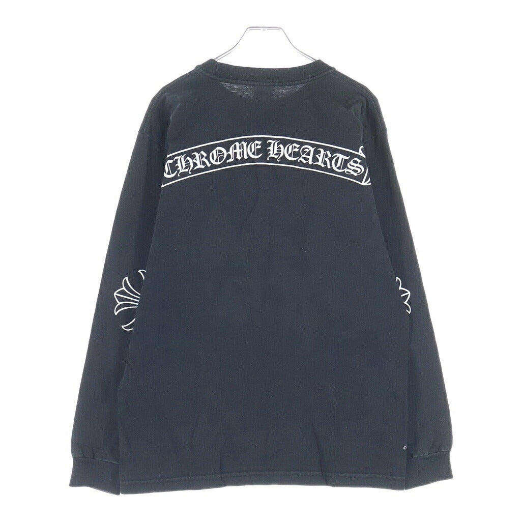 CHROME HEARTS(クロムハーツ) OLD Back Scroll Label Elbow CH PLS LS TEE オールド バック スクロールラベル エルボー CHプラス プリント ロングスリーブ 長袖Tシャツ カットソー ブラック