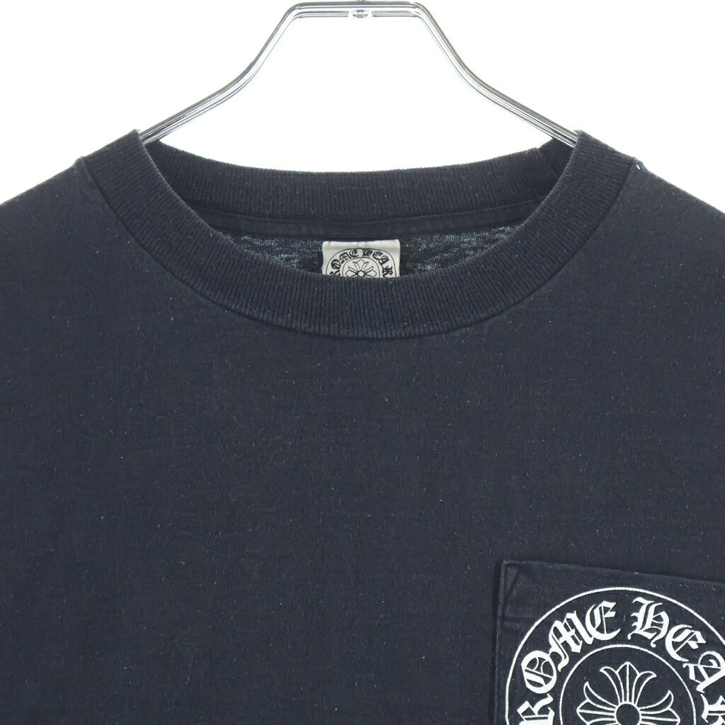 CHROME HEARTS(クロムハーツ) OLD Back Scroll Label Elbow CH PLS LS TEE オールド バック スクロールラベル エルボー CHプラス プリント ロングスリーブ 長袖Tシャツ カットソー ブラック