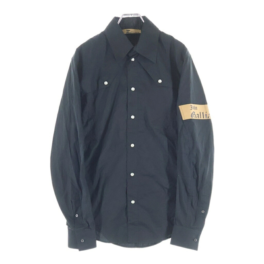 John Galliano(ジョン ガリアーノ) Graphic LS Shirt グラフィックプリント ロングスリーブ 長袖シャツ ブラック AUM304S
