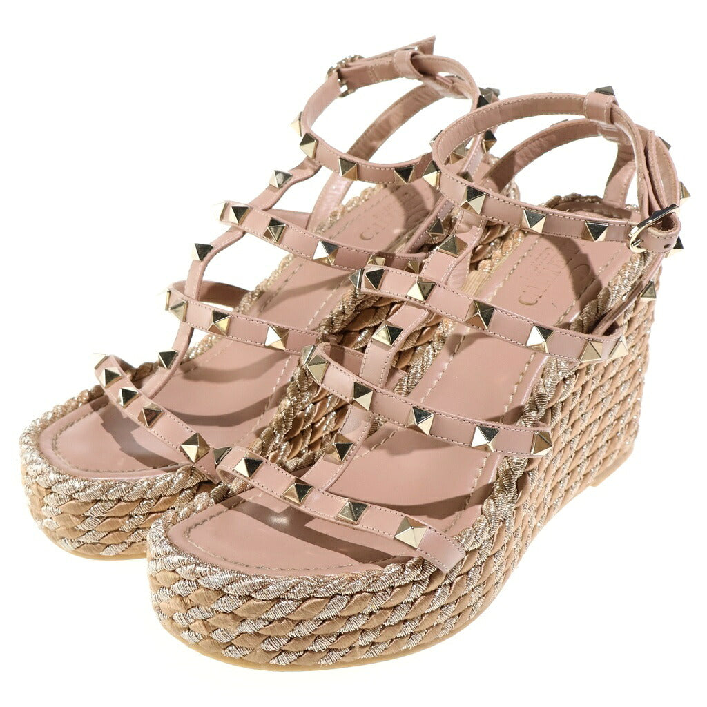 VALENTINO GARAVANI(ヴァレンチノガラヴァーニ) Rock Studs Sandal ロックスタッズ ウェッジサンダル ピンク レディース