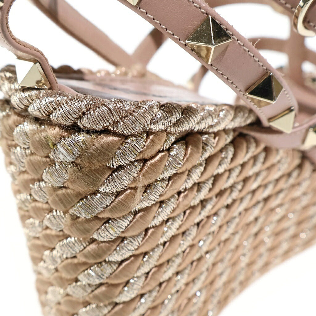 VALENTINO GARAVANI(ヴァレンチノガラヴァーニ) Rock Studs Sandal ロックスタッズ ウェッジサンダル ピンク レディース