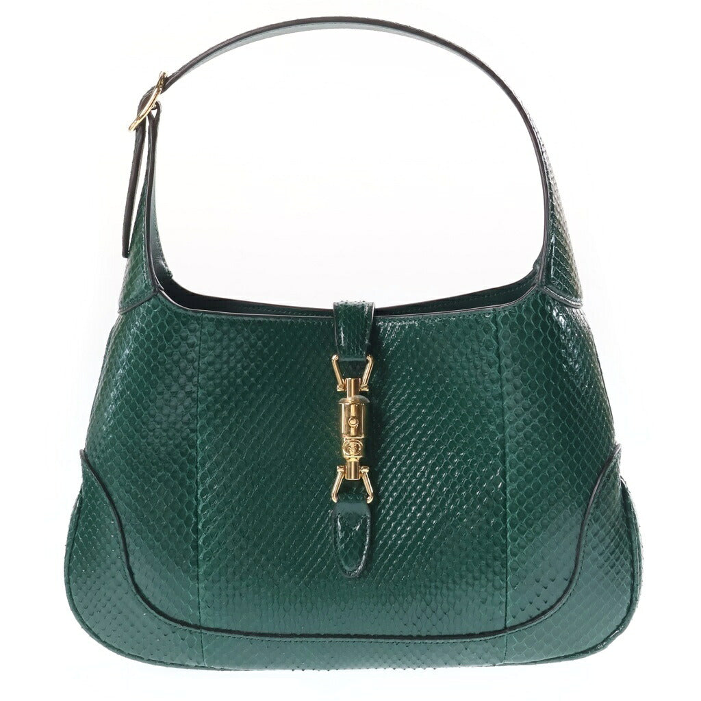GUCCI(グッチ) Jackie Shoulder Bag ジャッキー パイソンレザーハンドバッグ グリーン 550152