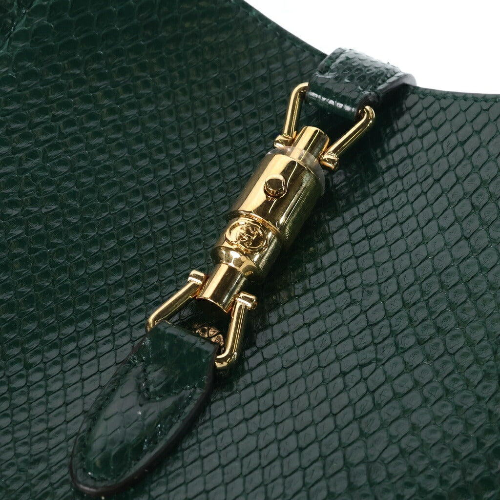 GUCCI(グッチ) Jackie Shoulder Bag ジャッキー パイソンレザーハンドバッグ グリーン 550152
