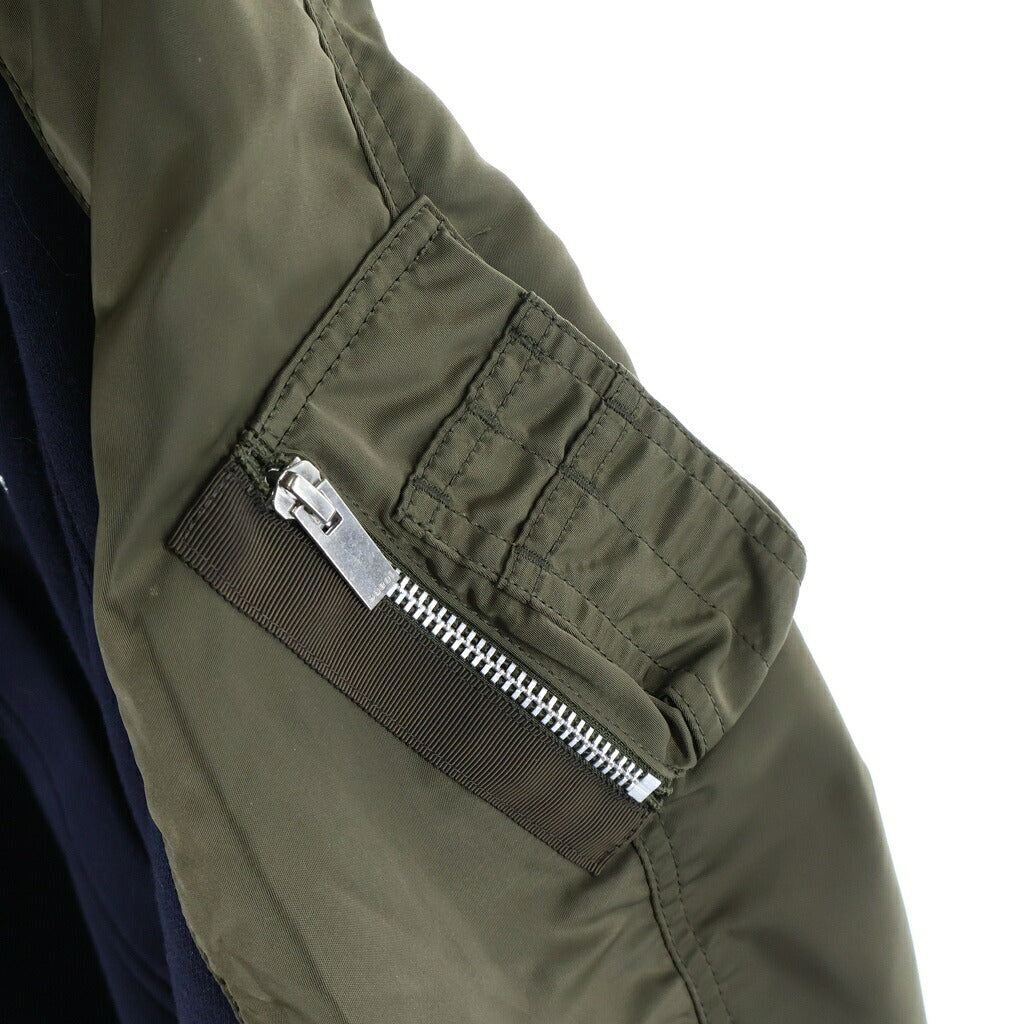 Sacai(サカイ) 26SS Docking Sponge Sweat Hoodie Jacket ドッキング スウェット フーディ ジャケット ネイビー/カーキ 26-08343