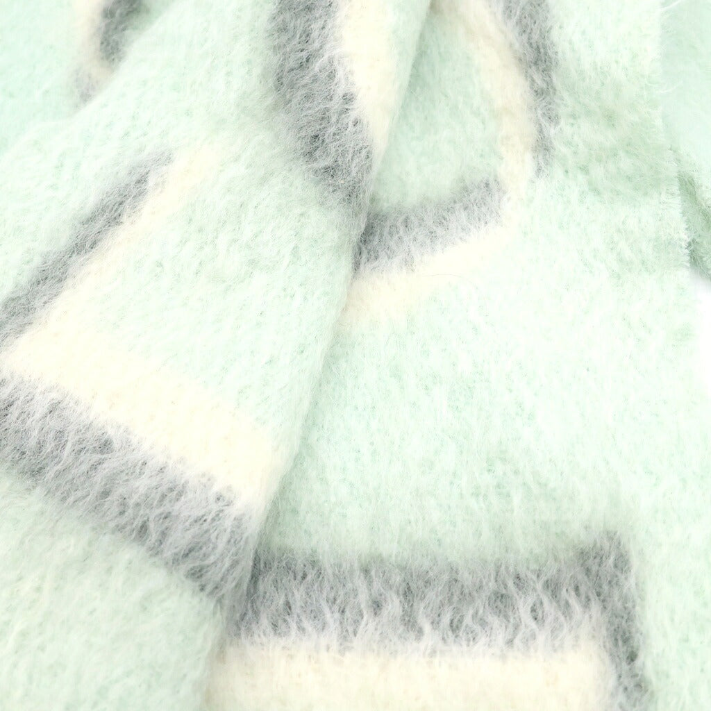 LOEWE(ロエベ) Logo Wool Mohair Scarf アナグラム ウールモヘアスカーフ マフラー グリーン F811257X03