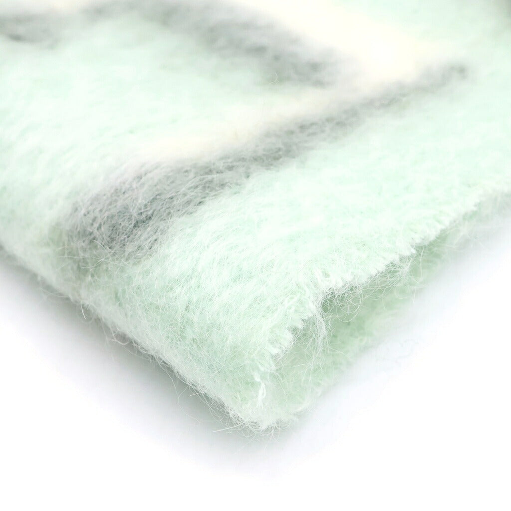 LOEWE(ロエベ) Logo Wool Mohair Scarf アナグラム ウールモヘアスカーフ マフラー グリーン F811257X03