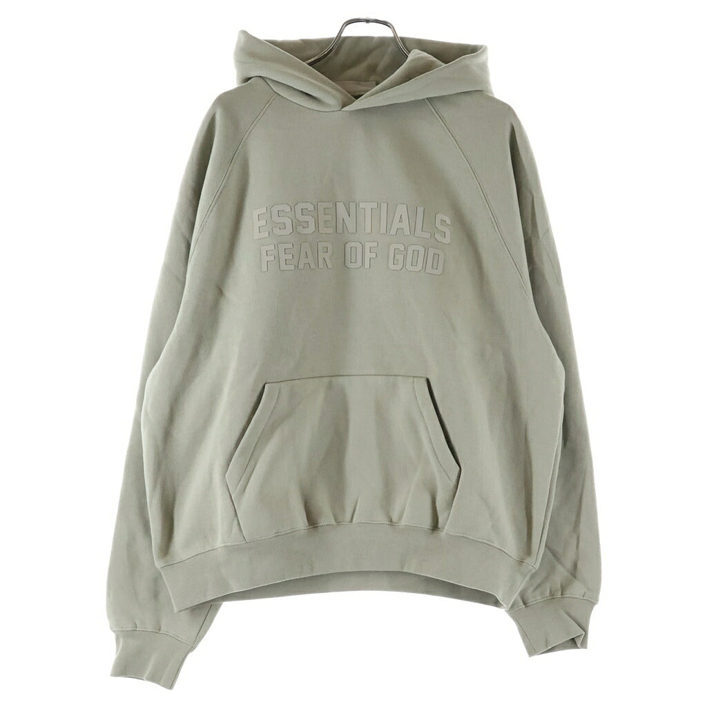 FEAR OF GOD ESSENTIALS(フィアオブゴッド エッセンシャルズ) HOODIE ラバーロゴ プルオーバースウェットパーカー フーディー カーキ