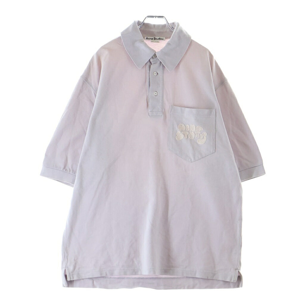 Acne Studios(アクネ ストゥディオズ) Bubble Logo Polo T-Shirt 半袖ポロシャツ パープル BL0326- FN-MN-TSHI000425 BL0326