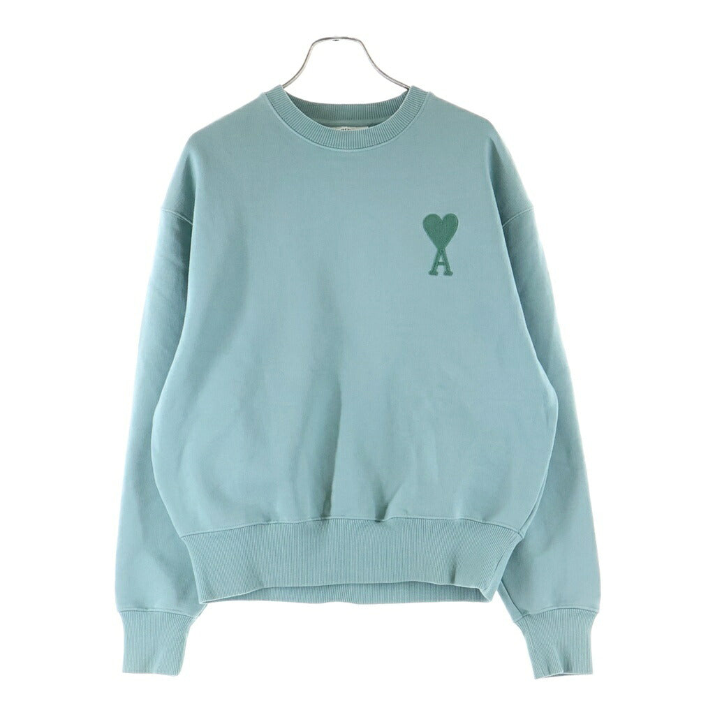 AMI Alexandre Mattiussi(アミアレクサンドルマテュッシ) Sweatshirt ハートロゴ刺繍 クルーネックスウェットトレーナー グリーン A21HJ028.747