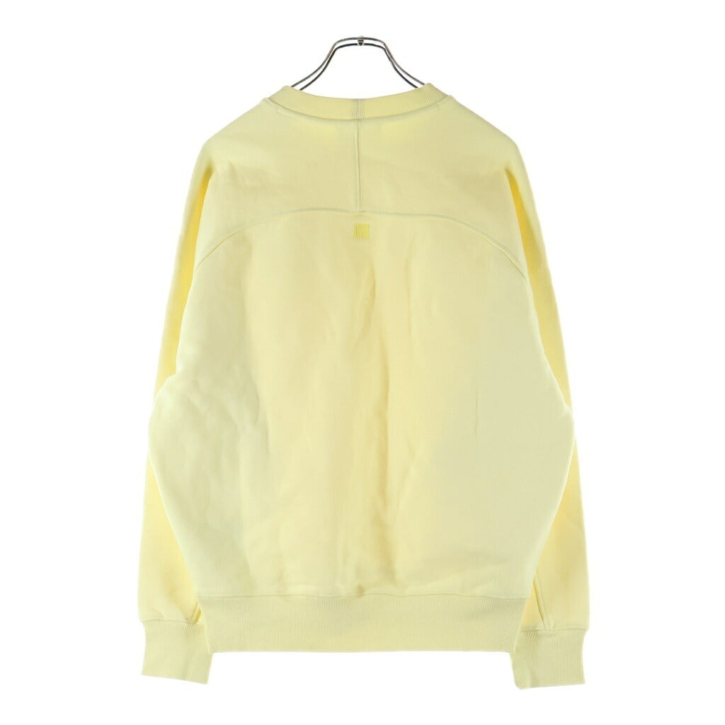 AMI Alexandre Mattiussi(アミアレクサンドルマテュッシ) Sweatshirt ハートロゴ刺繍 クルーネックスウェットトレーナー イエロー E22USW002.747