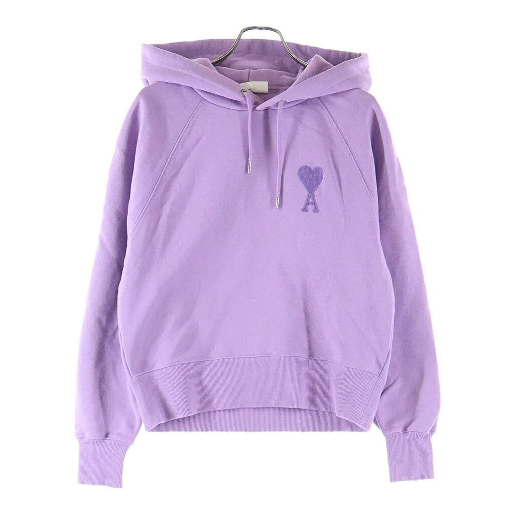 AMI Alexandre Mattiussi(アミアレクサンドルマテュッシ) Hoodie ハートロゴ刺繍 プルオーバースウェットパーカー フーディー パープル E21FJ058.747