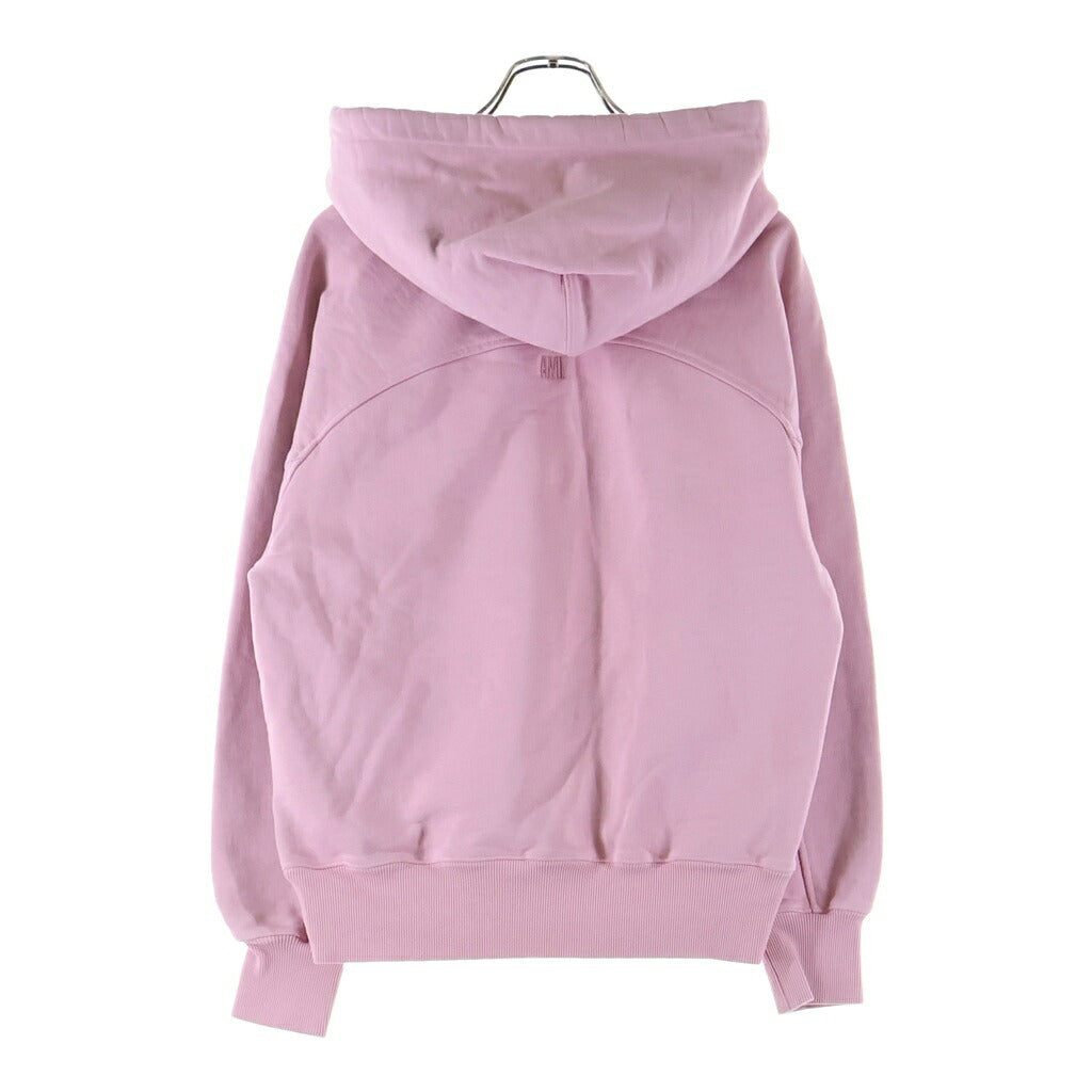 AMI Alexandre Mattiussi(アミアレクサンドルマテュッシ) Hoodie ハートロゴ刺繍 プルオーバースウェットパーカー フーディー ピンク E22USW202.747