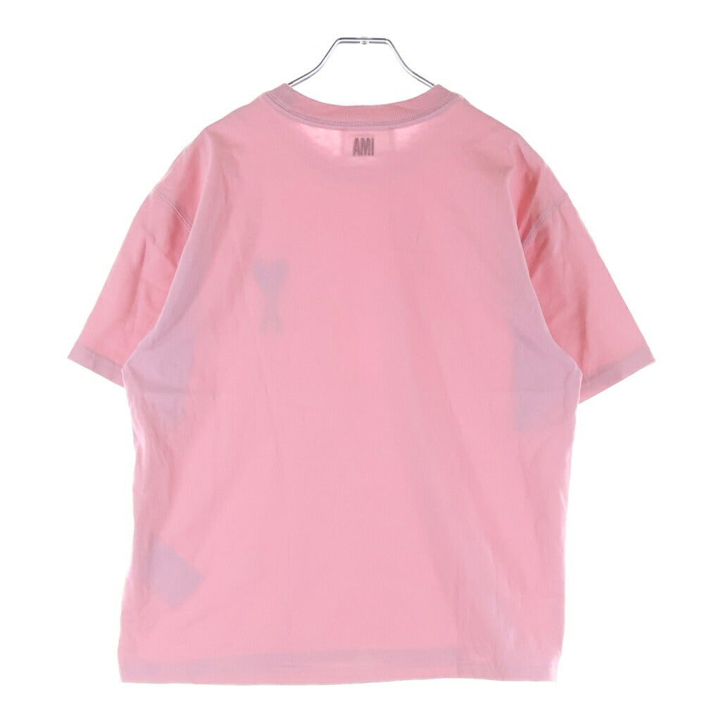 AMI Alexandre Mattiussi(アミアレクサンドルマテュッシ) T-Shirt ハートロゴ刺繍 半袖Tシャツ ピンク E22UTS002.726