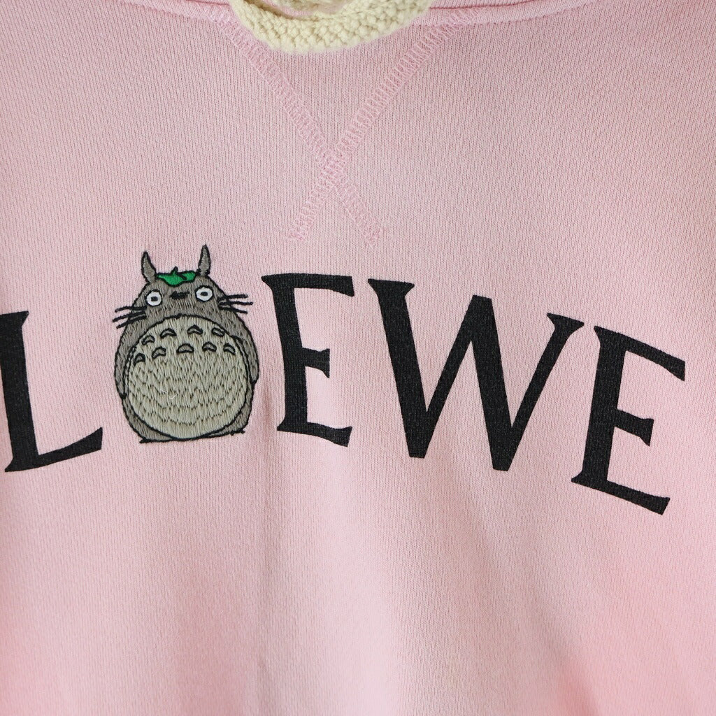 LOEWE(ロエベ) My Neighbor Totoro Hoodie となりのトトロ プルオーバースウェットパーカー フーディー ピンク S848Y25X04