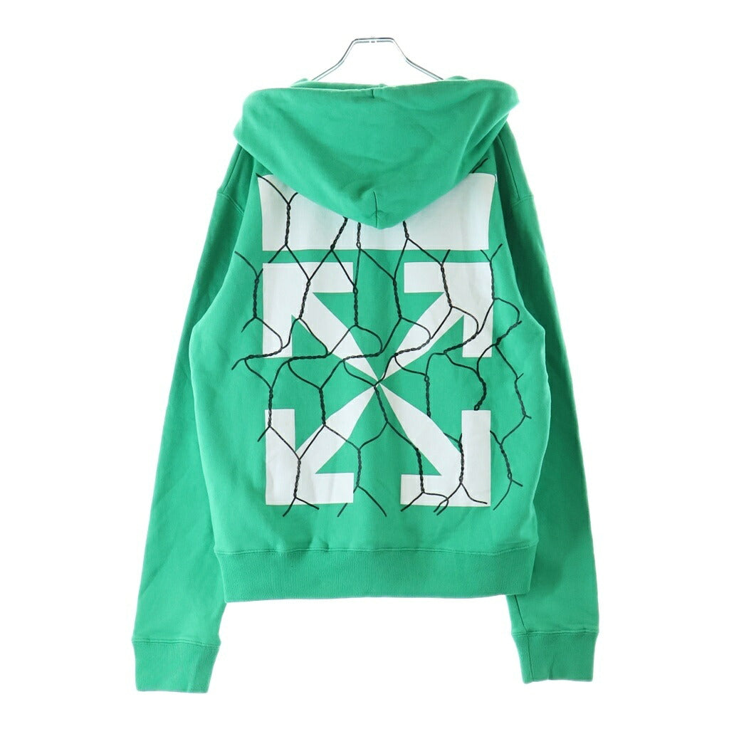OFF-WHITE(オフホワイト) 20SS Fence Arrows Hoodie フェンス プルオーバースウェットパーカー フーディー グリーン OMBB034S20E30002