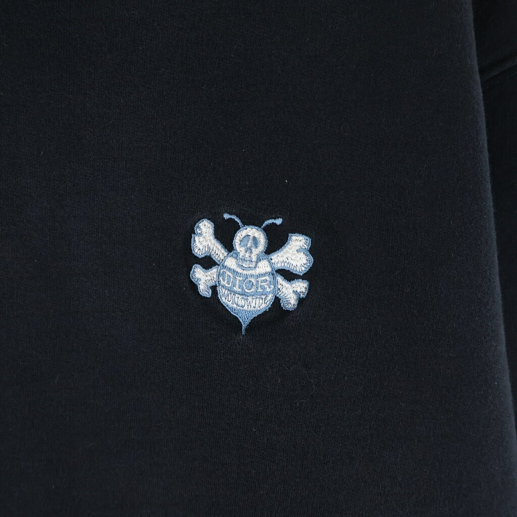 DIOR(ディオール) SHAWN STUSSY Bee Sweatshirt ショーンステューシー ロゴ刺繍 クルーネックスウェットトレーナー ブラック 033J603C0531